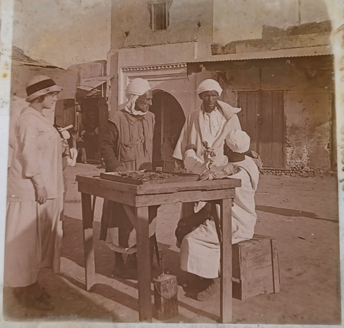 Vintage Glas Stereoview Magic Laterne Dia Middle East? Marktszene - Bild 2 von 2