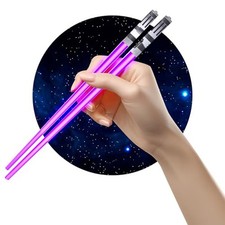 Chop Sabers Light Up Lightsaber Chopsticks, 1 Pair, Purple