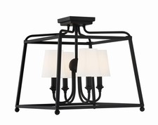 Crystorama Lighting Group 2243 Sylvan 4 Light 16"W Semi-Flush - Black