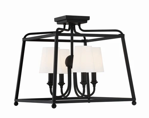 Crystorama Lighting Group 2243 Sylvan 4 Light 16"W Semi-Flush - Black - Picture 1 of 12