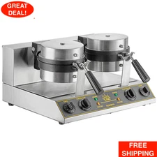 Non-Stick Durable Cooking Grids Double Belgian Waffle Maker with Timers - 120V
