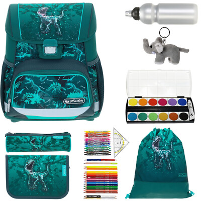 Schulranzen Jungen Herlitz Loop Plus Tornister 8 Teile Set 3101 Green Rex efk v