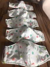 Set Of 5 Fabric Face Masks- 3 Soft Layers And Washable