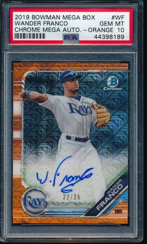 Wander Franco [Orange] #WF 2019 Bowman Mega Box Chrome Autographs card