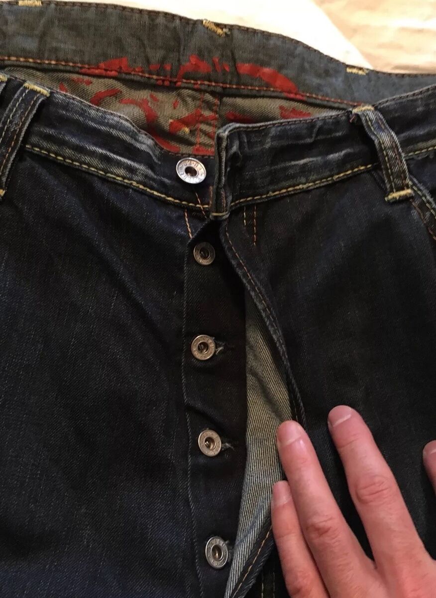 Evisu Jeans Pants EU ED Limited VERY RARE Size 40 WORN see Evisu Jeans Pants EU ED Limited VERY RARE Size 40 WORN see