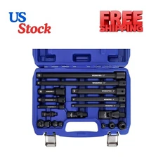 WORKPRO 18PCS Drive Tool Accessory Set 1/4"3/8''&1/2''Drive Corrosion-resistant