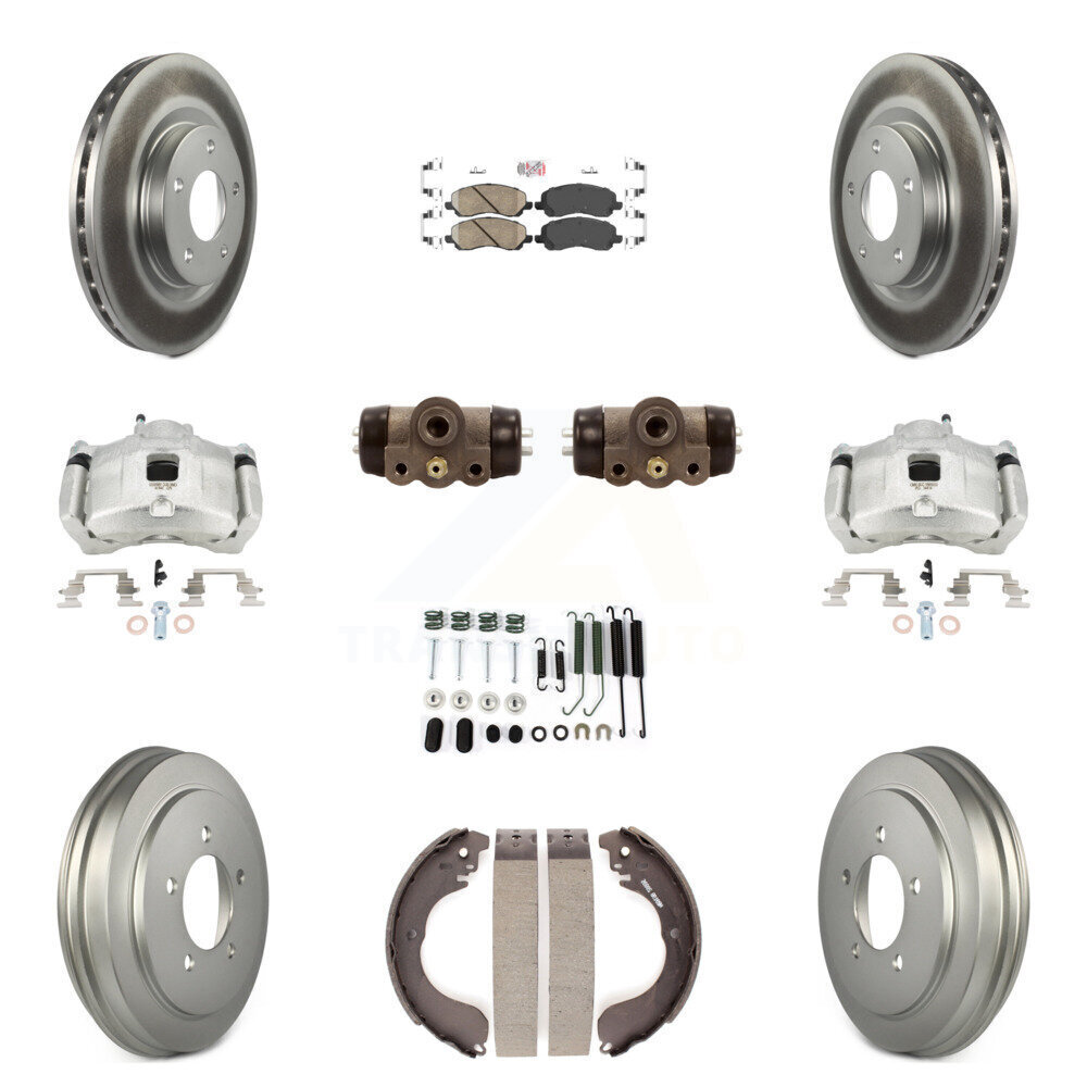 Front Rear Brake Caliper Rotor Drum Ceramic Pad Shoes Cylinder Kit for Jeep Vehicles