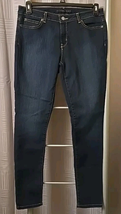 Michael Kors 牛仔裤女式深蓝色 8 码中腰弹力棉混纺 — 第 2/4 张图片