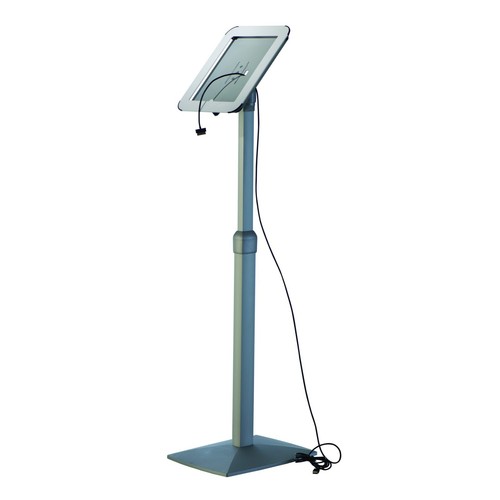 Aluminum Floor Standing Height Adjustable Lockable Anti-Theft Tablet Holder - Picture 2 of 12