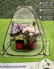 Mini Greenhouse 28"X28"X32" Pop Up Foldable With Storage Bag * Tacks