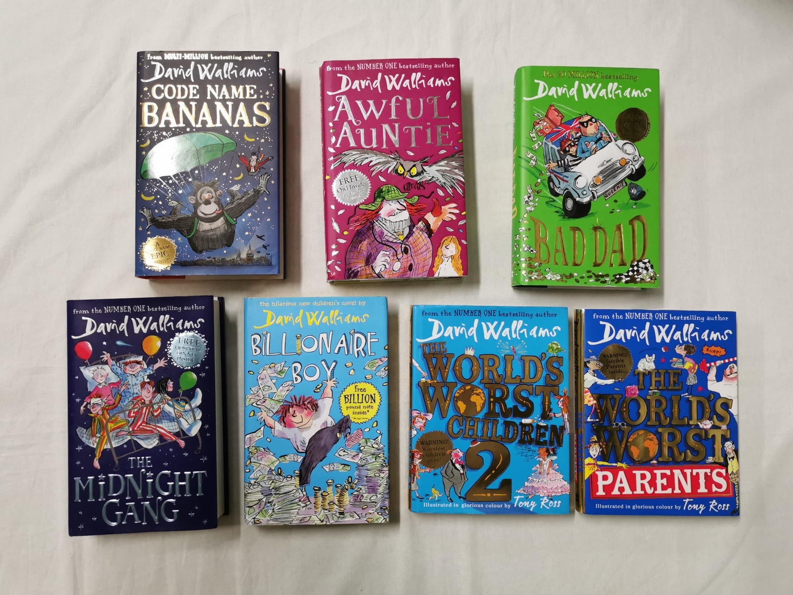 David Walliams 7 Book Mega Bundle - Includes Midnight Gang, Bad Dad [Hardbacks]