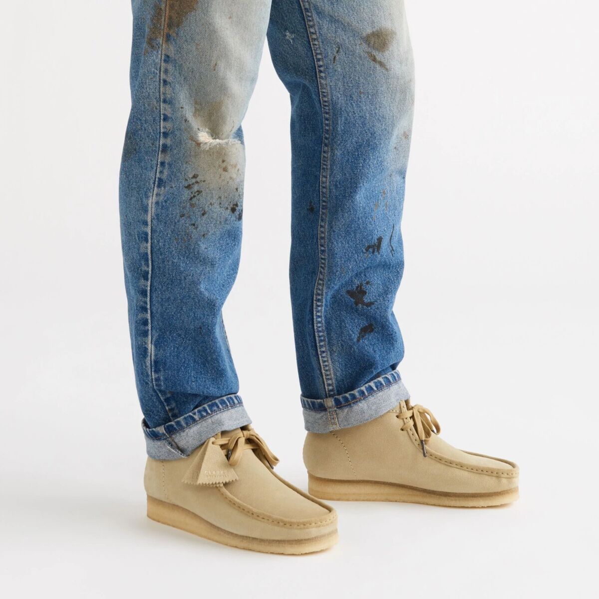 Clarks Kids Chukka Wallabee Boots Shoes Taupe Distress Suede Clarks Kids Chukka Wallabee Boots Shoes Taupe Distress Suede