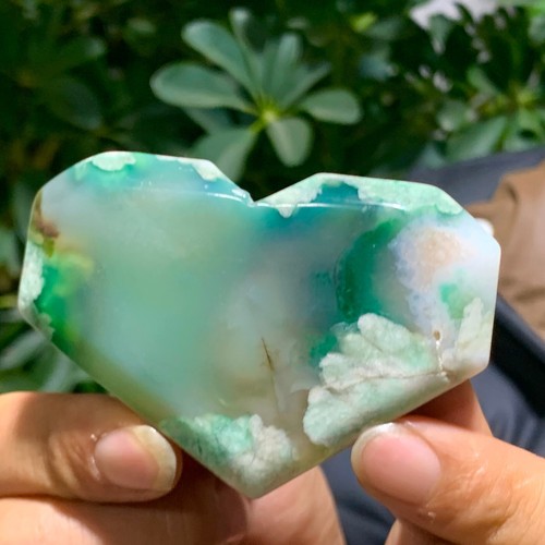 111G Natural heart-shaped Snowflake CherryBlossom Flower Agate Crystal - Picture 12 of 15