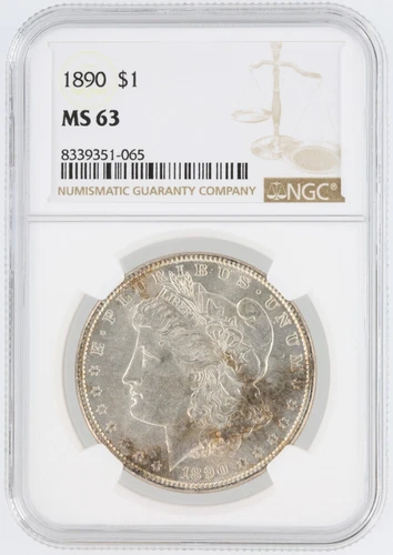 1890 Morgan Silver Dollar NGC MS63 S$1 Philadelphia Minted