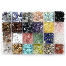 Crystal Chips  Gemstone Bead Set 1200pcs for Jewelry Making 24 Colors 4 7mm