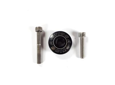 TIOGA - 1 1/8'' - BLACK ALLOY - TOP CAP & 2 X BOLTS SET - MOUNTAINBIKE MTB