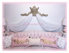 Vintage Style Crown Pediment Romantic Wall Decor Bed Crown Canopy..Color Options