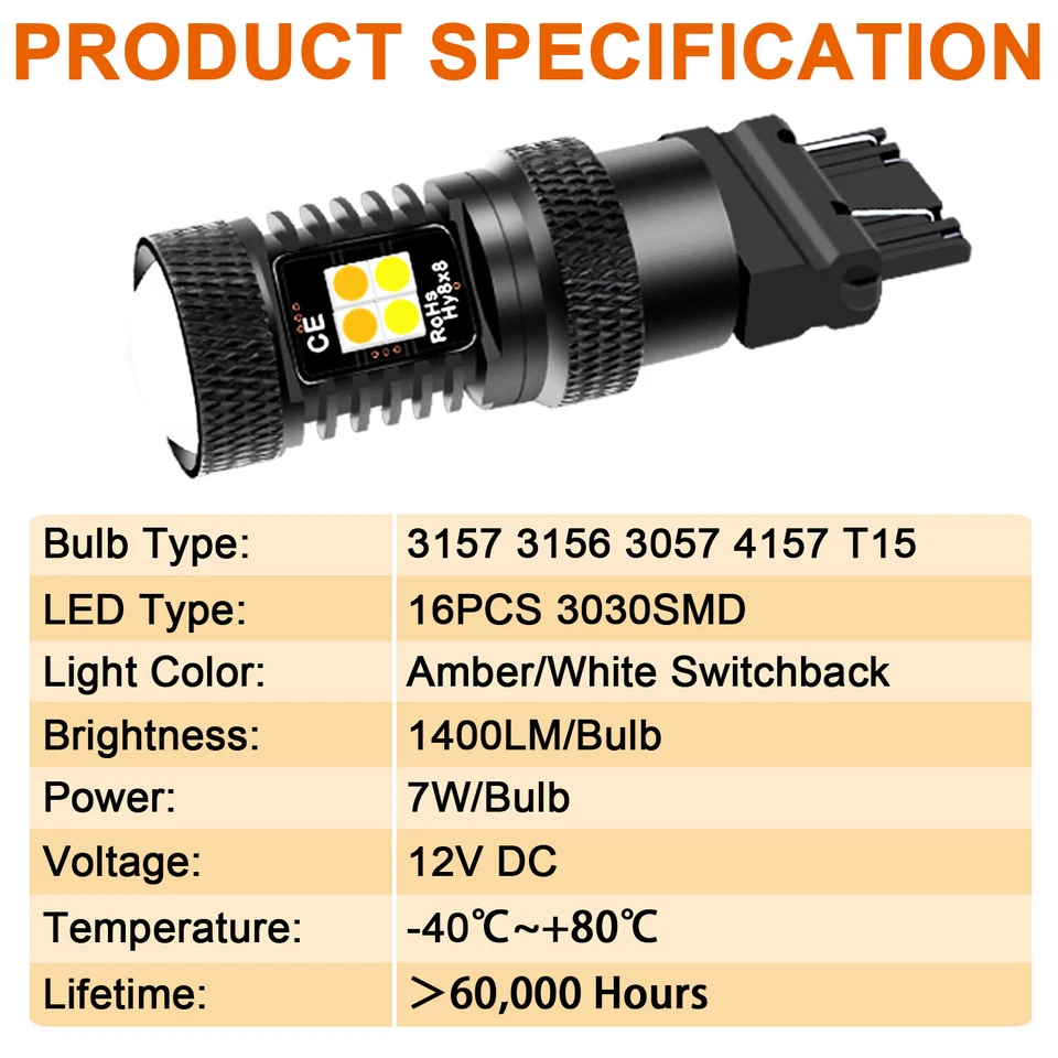 Bombillas LED de señal de giro retroceso DRL para Ford F-150 F-250 F350 Super Duty Foto 3 de 4