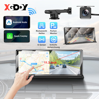 11.3'' 4K Dash Cam Touch Screen Car Stereo Portable Apple Carplay Android Auto
