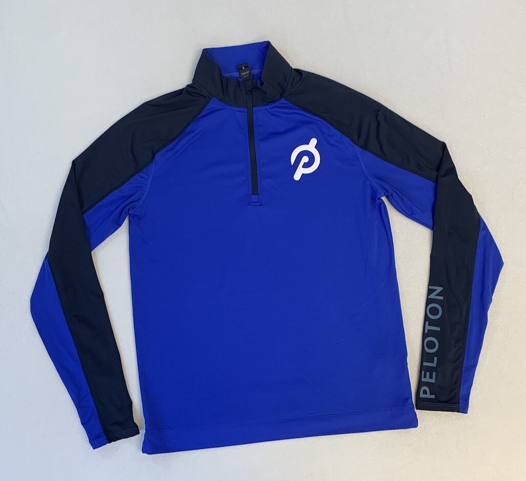 RHONE x Peloton Activewear Top Mens S Blue 1/4 Zip Cycling