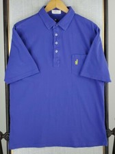 JOHNNIE-O Size Medium Indigo Blue 100 Cotton Pocketed Mens Polo Sport Shirt