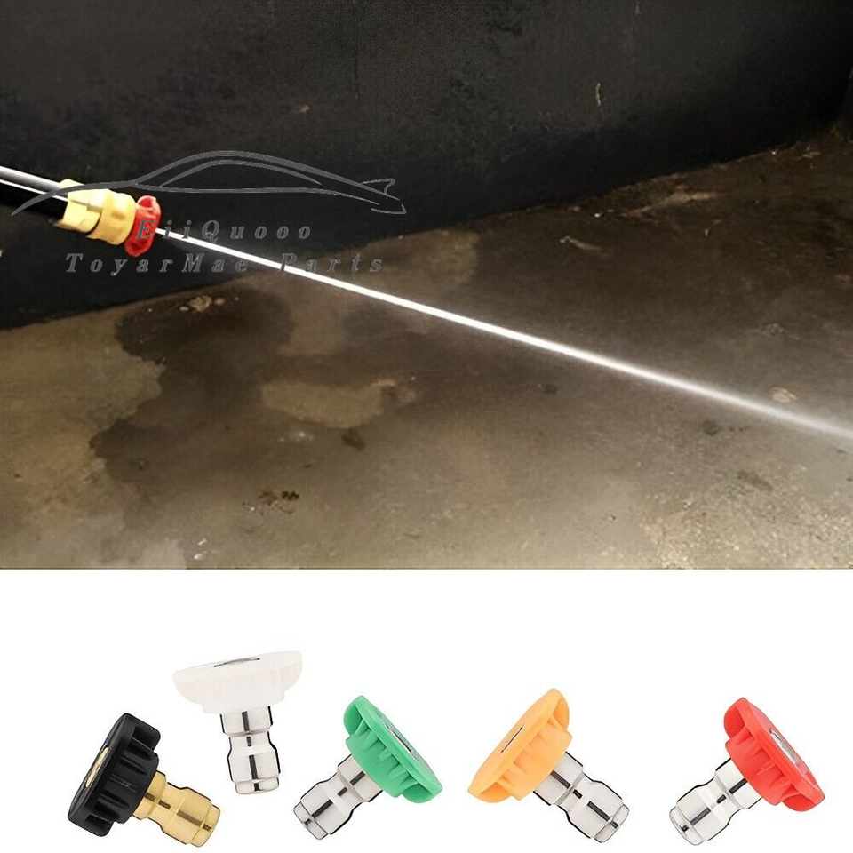 5-Piece Pressure Washer Spray Nozzle Tip Kit - Quick Connect 1/4 Inch, Up To 4000 PSI