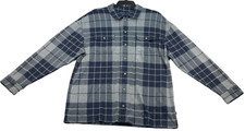 Nautica Button Down Shirt Mens size XL Blue Gray Plaid Jacquard Fabric New