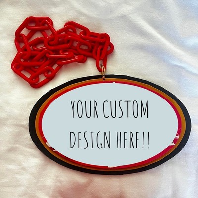 Custom 3D Foam Big Chain Sport Necklace | Red Chain for Sport's Fans
