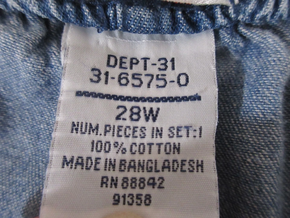 Sz 28W Mainstreet Blues PULL ON Jean Capri Elastic Waist Drawstring Pant Casual - Image 2 of 4