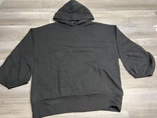 ZARA 3/4 Sleeve Hoodie Sweatshirt, Black Size Medium