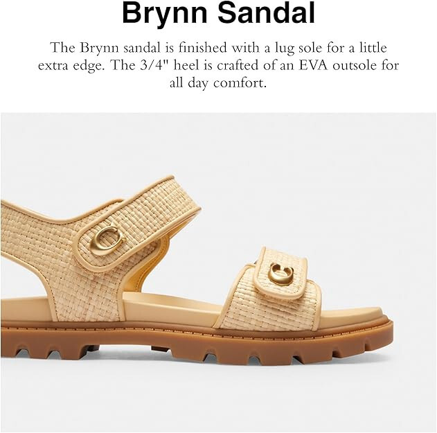 Coach Women's Brynn Sandal | Natural | 7.5B | eBay