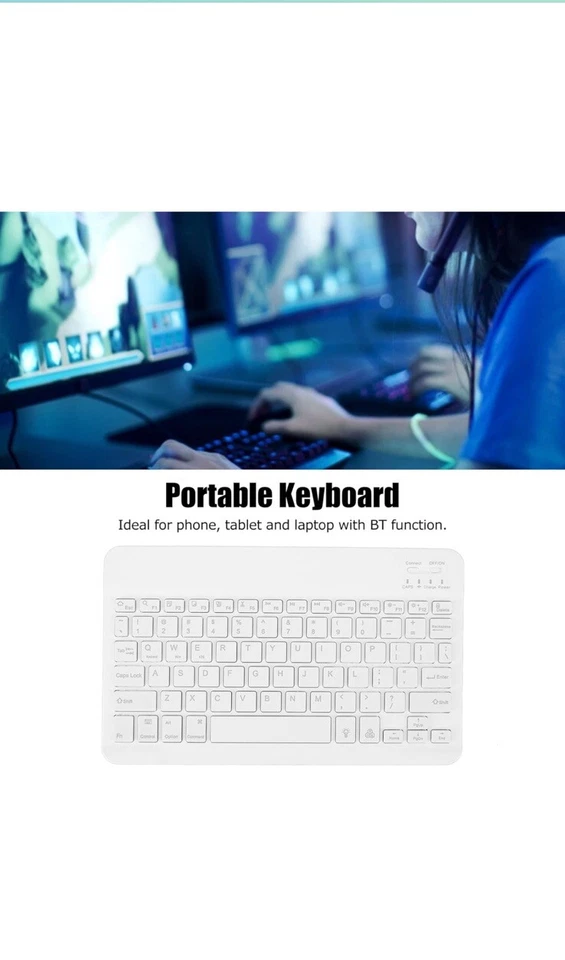 (10 Inch Spanish)BROLEO Universal Slim Wireless Keyboard Computer Keyboard Micro - Image 2 of 3