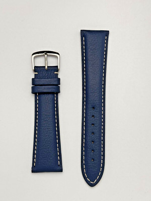 23mm Blue Genuine Leather Watch Band - MADE IN USA