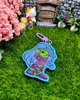 Gamora Schlüsselanhänger Marvel grün Acryl Taschenanhänger Accessoire Schnalle Haken