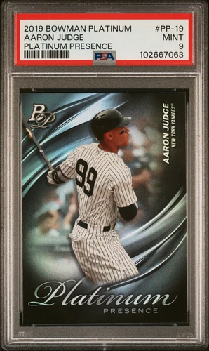 2019 BOWMAN PLATINUM AARON JUDGE NEW YORK YANKEES PLATINUM PRESENCE PSA 9