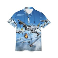 Aviator-Themed B-17 bomber Unisex Polo Shirt Aviation Lovers, Air Force