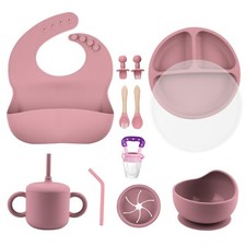 Silicone Baby Feeding Set, Baby Spoons Self Feeding 6 months, Baby ... Fast Ship