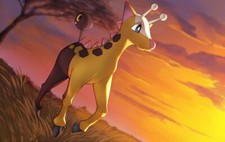 Pokemon anime Playmat pok mon girafarig fanart Pad Gaming Mat Desk
