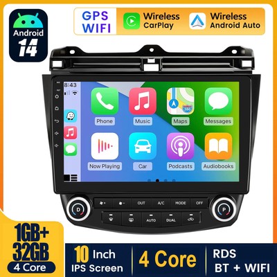 Für Honda Accord 7 VII 2003-2007 Autoradio GPS Navi Android14 WIFI 32G 10'' BT FM