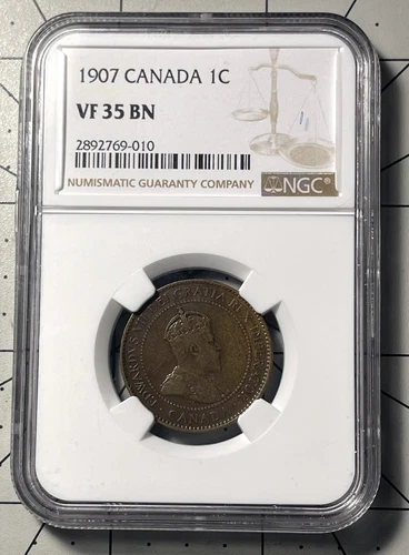 1907 NGC VF35BN Canada Large One Cent - CAN - Penny - 1C - 2.4M mintage