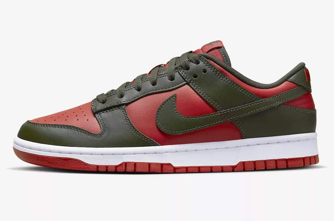 Кроссовки Nike Dunk Low Mystic Red Cargo цвета хаки Freddy DV0833-600 Мужские, размер 10