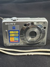 Sony Cyber-shot 7.2MP Digital Camera - Silver, Vintage DSC-W55 No Charger Tested
