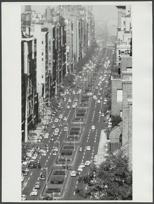 New York City NY 1958 Aerial Avenue Traffic Raised Median High-Rise Buildings