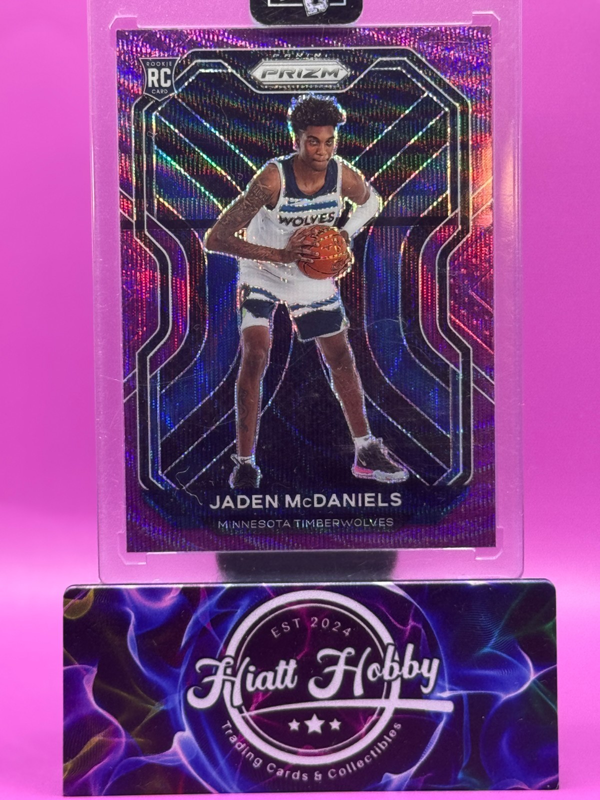 2020-21 Panini Prizm - Jaden McDaniels #277 Purple Wave Prizm (RC)