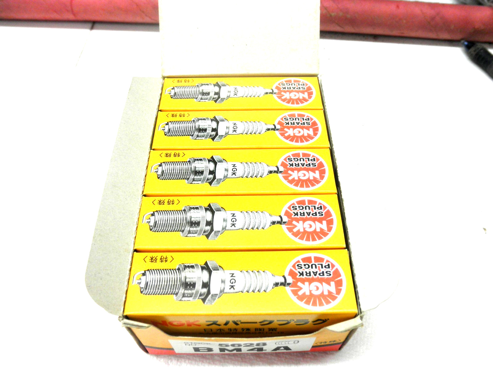 NGK 5628 BM4A Set of 10 Genuine Spark Plugs, 1 Full Box Brand New