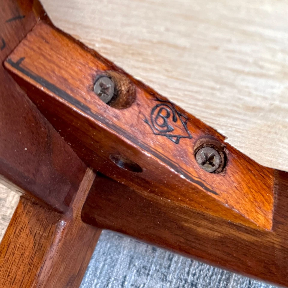 VTG MCM Solid Wood Frame Armchairs Restyled Artisan Fabric Scandinavian Lines - Image 4 of 4