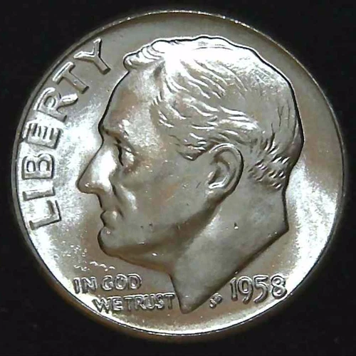 1958-P 10C Roosevelt Dime BU 90% Silver 26owt0228-2