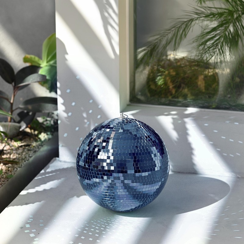 12" Blue Disco Ball Glass Tiles for Wedding Dance Floor DJ Stage Club Event