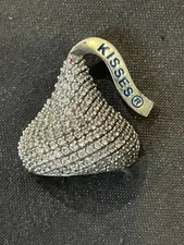 WTJ Sterling 925 Hersey Kisses Cubic Zirconia Pendant Prong Set Pave