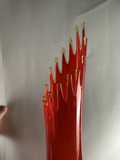 L E Smith Diamond Swung Vase Amberina 25  